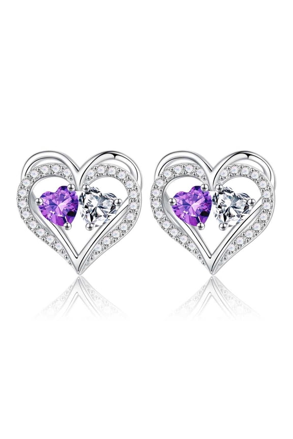Iefil Earrings for Women, Topaz Amethyst Earrings, February April Birthstone Jewelry for Women