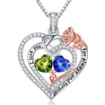 thumbnail image 1 of Iefil Gifts for Wife - Anniversary Ideas Gifts for Women Wife Her, Rose Heart Birthstone Necklace | Peridot Green & Sapphire Blue Necklace, August & September Birthstone Jewelry, 1 of 8