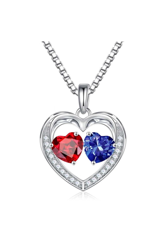 Iefil Gifts for Women - Birthstone Necklace for Women, Jewelry Gifts for Wife Girlfriend Mom| January Garnet Red Jewelry, December Tanzanite Blue Necklace