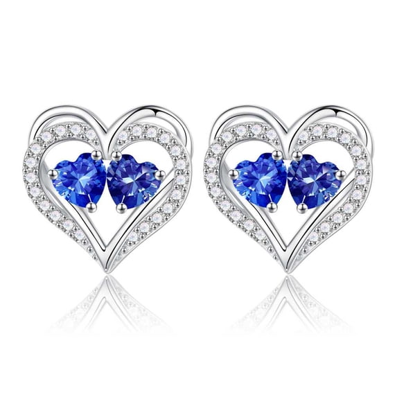 Iefil Gifts for Girlfriend - Girlfriend Birthday Gifts, Sapphire Tanzanite Earrings, September December Birthstone Earrings for Women