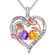 thumbnail image 1 of Iefil Gifts for Her - Anniversary Birthday Gifts for Her | Birthstone Necklaces for Women, February November Birthstone, Amethyst Citrine Jewelry, 1 of 7