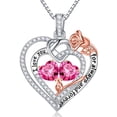 thumbnail image 1 of Iefil Gifts for Wife - Anniversary Ideas Gifts for Women Wife Her, Rose Heart Birthstone Necklace, 1 of 8