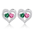 thumbnail image 1 of Iefil Gifts for Wife - Anniversary Wife Gifts, Birthday Gift for Women, Emerald Pink Sapphire Earrings, May October Jewelry, 1 of 6