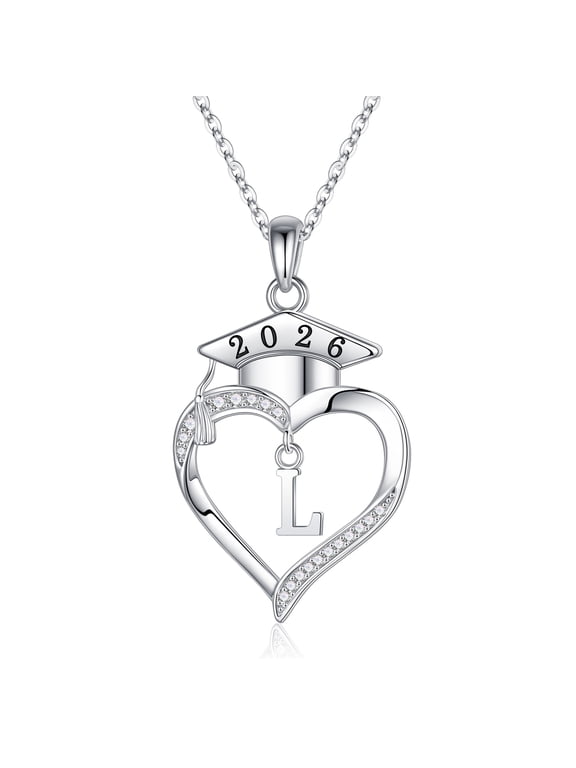 Iefil S925 Sterling Silver Heart Pendant Necklace for Women, Graduation Necklace Gifts, Graduation Gifts 2026, Fine Jewelry, L