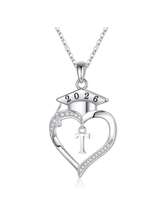 Iefil S925 Sterling Silver Heart Pendant Necklace for Women, Graduation Necklace Gifts, Graduation Gifts 2026, Fine Jewelry, T