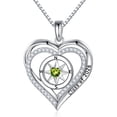 thumbnail image 1 of Iefil S925 Sterling Silver Birthstone Heart Pendant Necklace for Women, Dainty Graduation Gifts 2026, CZ Fine Jewelry, 1 of 8
