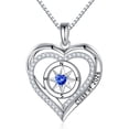 thumbnail image 1 of Iefil Graduation Gifts for Her 2026 College, 925 Sterling Silver Rose Heart September Sapphire Royal Blue Birthstone necklace for women, Inspirational Graduation High School Graduate Gift for Friend, 1 of 8