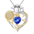 thumbnail image 1 of Iefil Graduation Gifts for Her 2026 College, 925 Sterling Silver Sunflower September Sapphire Royal Blue Birthstone Necklace for Women, Inspirational Graduation High School Graduate Gift for Friend, 1 of 7
