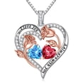 thumbnail image 1 of Iefil July Birthstone Necklace for Women, March Birthstone Jewelry, Aquamarine Ruby Necklace, 1 of 7