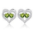 thumbnail image 1 of Iefil Peridot Earrings for Women - August Birthstone Jewelry for Women, Sterling Silver Heart Earrings, Anniversary Wife Gifts, Wife Birthday Gifts, 1 of 6