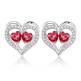 thumbnail image 1 of Iefil Red Ruby Earrings for Women - July Birthstone Jewelry, Sterling Silver Earrings, Anniversary Women Gifts, 1 of 6