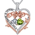 thumbnail image 1 of Iefil Rose Heart Birthstone Necklace Gifts for Women Mom Grandma, Birthstone Jewelry Natural or Created Gemstone Mothers Day Birthday Christmas Gifts for Mom Grandma Her Wife Girlfriend Women,, 1 of 7