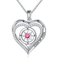 thumbnail image 1 of Iefil S925 Sterling Silver Birthstone Heart Pendant Necklace for Women, Dainty Graduation Gifts 2026, CZ Fine Jewelry, 1 of 8