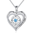 thumbnail image 1 of Iefil S925 Sterling Silver Birthstone Heart Pendant Necklace for Women, Dainty Graduation Gifts 2026, CZ Fine Jewelry, 1 of 8