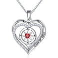 thumbnail image 1 of Iefil S925 Sterling Silver Birthstone Heart Pendant Necklace for Women, Dainty Graduation Gifts 2026, CZ Fine Jewelry, 1 of 8