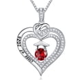 thumbnail image 1 of Iefil S925 Sterling Silver Birthstone Heart Pendant Necklace for Women, Dainty Graduation Gifts 2026, CZ Fine Jewelry, 1 of 8