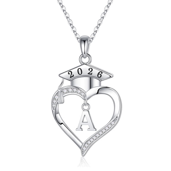 Iefil S925 Sterling Silver Heart Pendant Necklace for Women, Graduation Necklace Gifts, Graduation Gifts 2026, Fine Jewelry, A