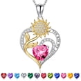 thumbnail image 1 of Iefil Sunflower Gifts for Women, Sunflower Necklace, Anniversary Birthday Gifts for Her, October Tourmaline Pink Jewelry, Birthstone Necklace for Women Wife Mom, 1 of 8