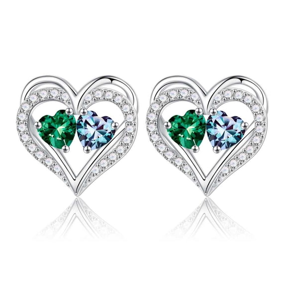 Iefil Wife Birthday Gift Ideas - Emerald Alexandrite Earrings, May June Jewelry, Birthstone Jewelry