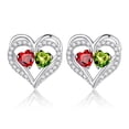 thumbnail image 1 of Iefil Wife Birthday Gift Ideas - Gifts for Wife, Garnet Peridot Birthstone Earrings for Women, January August Jewelry, 1 of 6