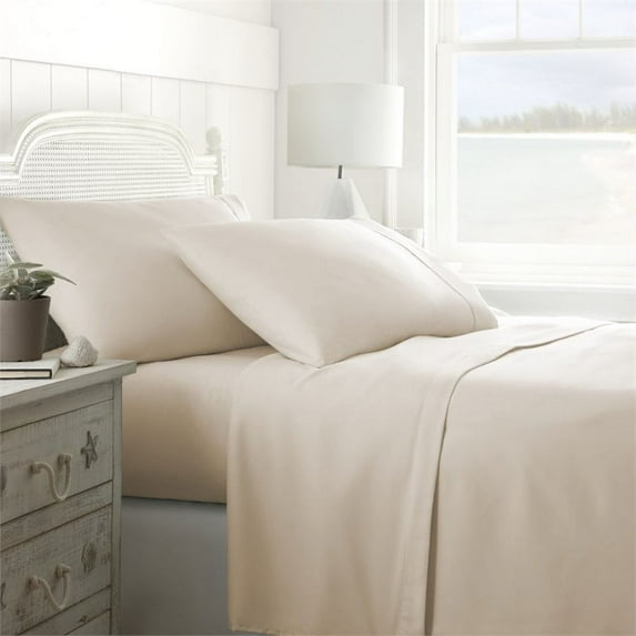 Ienjoy Home 4 Piece Queen Bed Sheet Set in Cream
