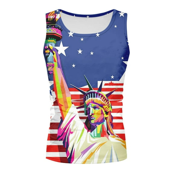 Ierhent 4th of July Shirts for Men Summer Hawaiian Shirt Men Tops Casual Independence Day Striped Star Print Plus Size Short Sleeve Holiday Beach Blouse(Light Blue,S)