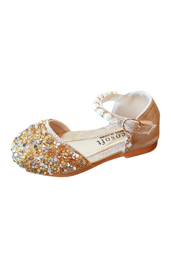 Baby Boy Shoes Baby Girls Boys Cross Strap Sneakers(Gold,32)