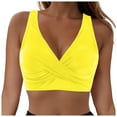 thumbnail image 1 of Ierhent Bikini Top Women Full Coverage Bikini Top No Bottom Push up Swimsuits Top Sport Bra Bathing Suits Tops(Yellow,M), 1 of 6