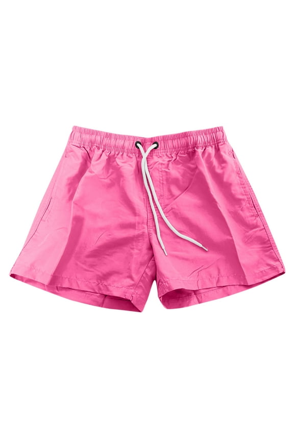 Board Shorts Men'S Mens Quick Dry Palm Tree Swim Trunks With Mesh Lining Swimwear Bathing Suits, White, Large Hot Pink,M