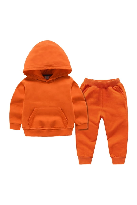 Boys Outfits Boys Sweatshirt and Pants Set for Toddler and Little Kids Orange,4-5 Years