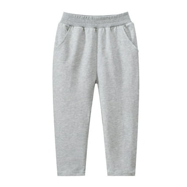 Ierhent Boys' Pull-on Twill Jogger Pants(Light Gray,6-7 Years)