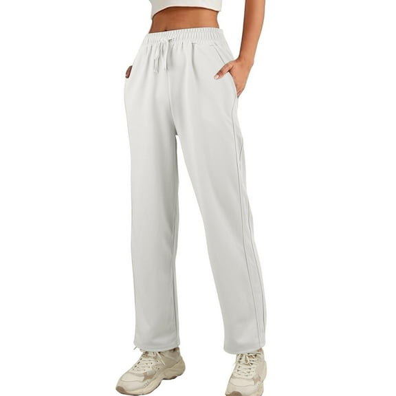Ierhent Casual Work Pants Women Women's Super High-Rise Luxe Cargo Pants(White,S)