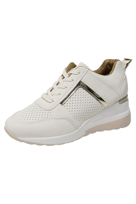 Comfortable Shoes for Women Sneakers for Women Leather Suede Patchwork Casual Lace Up Non-Slip Walking Shoes Comfortable Tennis Running Shoes Womens Fashion Sneakers(Beige,9)