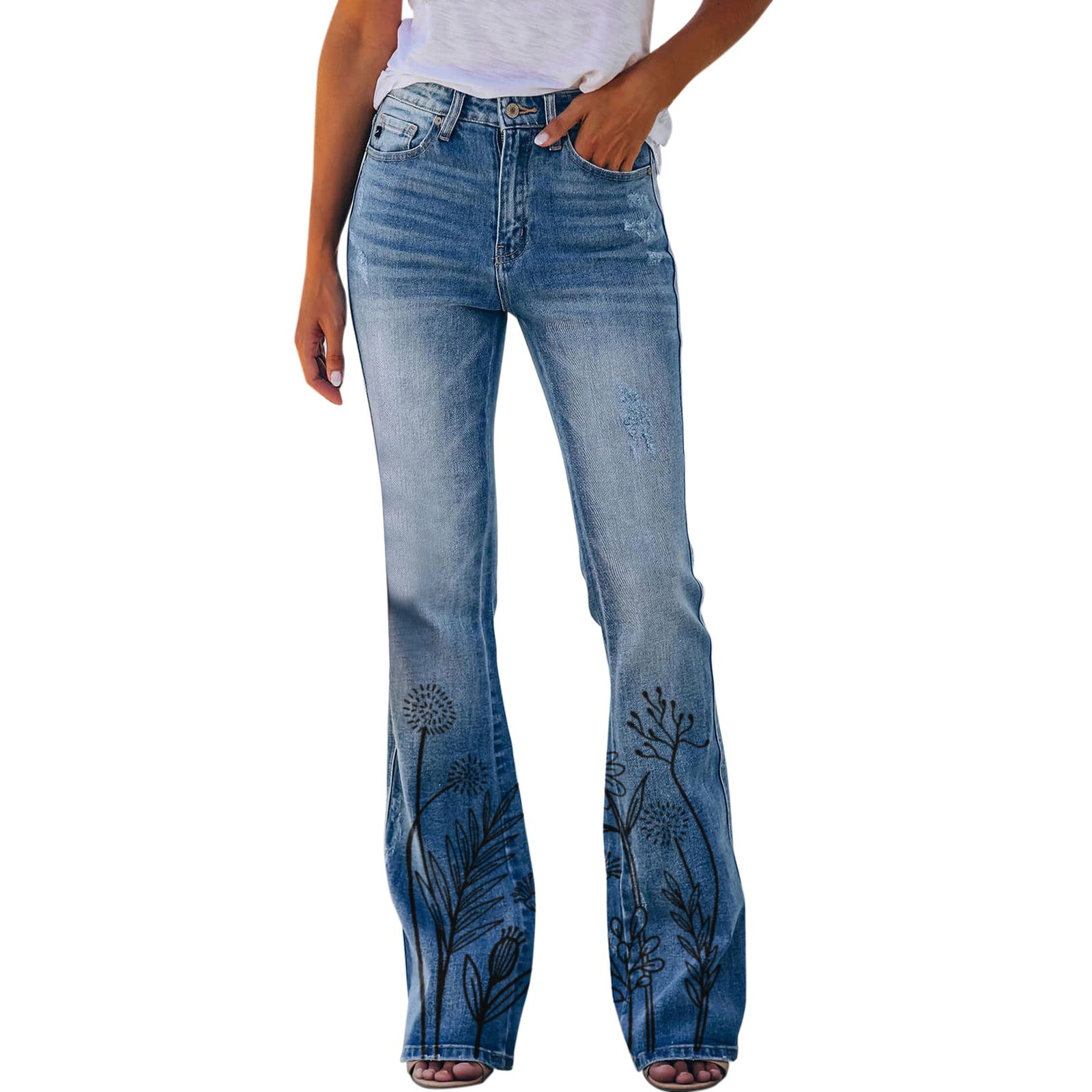 Ierhent Flare Jeans for Woman Jean Pants Women Women's Ripped Destroyed ...