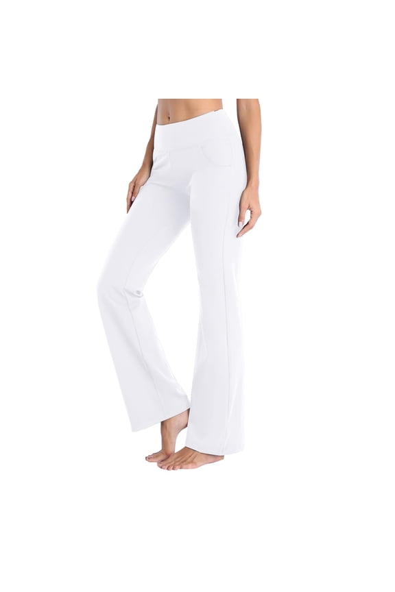 Flare Leggings Sport Women's Performance Yoga Pants White,3XL