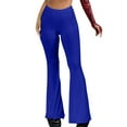 thumbnail image 1 of Ierhent Flare Yoga Pants with Pockets Lifting Leggings with Pockets for Women High Waisted Yoga Pants for Women Lifting Workout Leggings for Women with Pockets Blue,S, 1 of 5