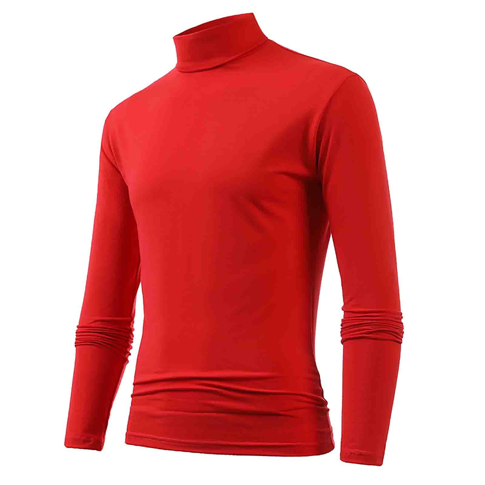 Men's Thermal Long Sleeve Undershirt - Stretch Cotton Blend, Warm Ski Base Layer 11 thumbnail image