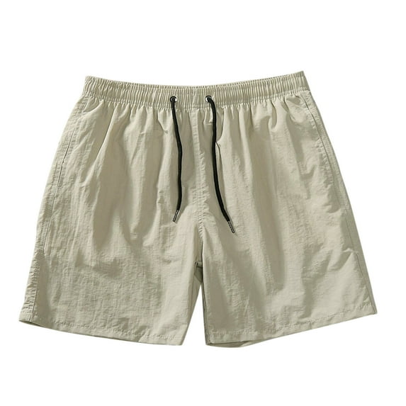 Ierhent Gym Shorts Mens Men's Stretch Hiking Cargo Shorts With Comfort Waistband, Sun Protection, Lightweight Khaki,2XL