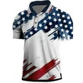 thumbnail image 1 of Ierhent Independence Day Clothing Patriotic USA Golf Polo Shirt – Men Performance Short Sleeve Moisture Quick Veteran UPF Stretch Casual Blue,4XL, 1 of 2
