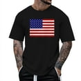 thumbnail image 1 of Ierhent Independence Day Shirt Men's 4th of July Shirt American Flag Short Sleeve T-Shirt Black,3XL, 1 of 4