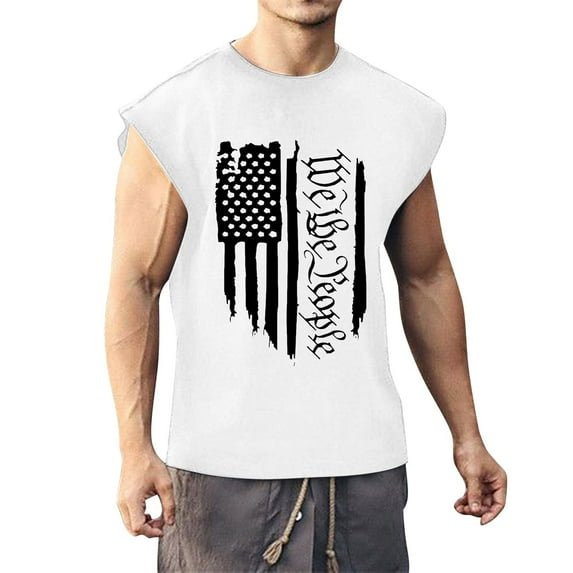 Ierhent Independence Day Shirts for Men US Independence Day Mens T-Shirt(Z-White,L)