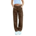 thumbnail image 1 of Ierhent WomenâS Jeans Women's Lined Jeans Women High Waisted Straight Leg Jeans Winter Lined Jean Pants Brown,M, 1 of 8