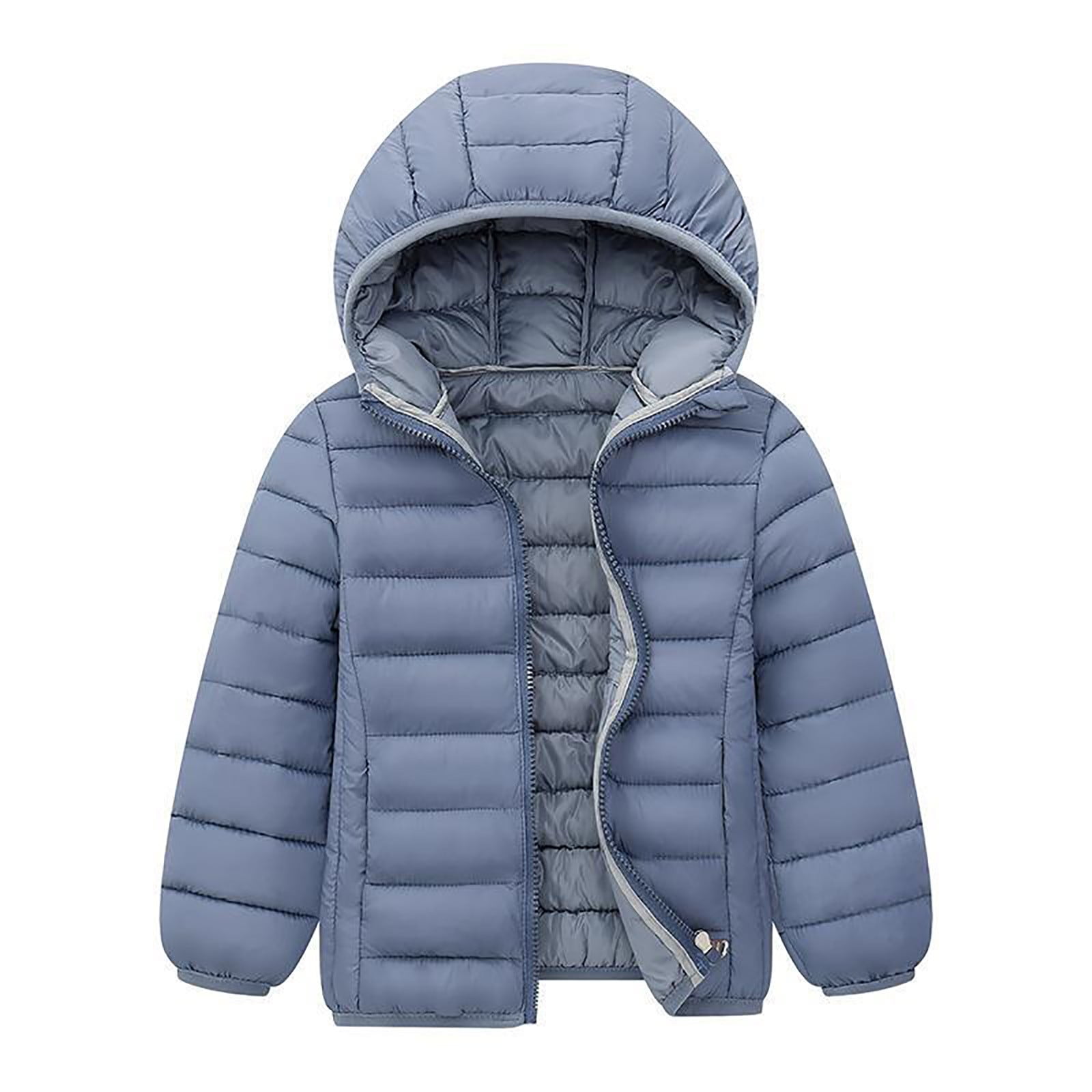 Ierhent Kid Big Boys Winter Coats & Jackets,Kids Lightweight Padded Hooded Puffer Autumn and Winter Coat(Grey,4-5 Years)