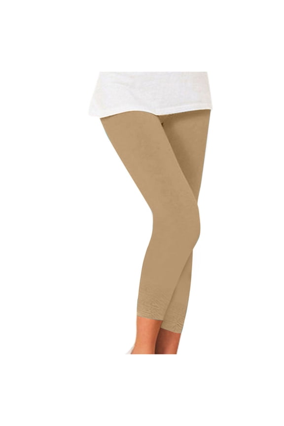 Leggings Women's Wide-Leg Pants(Khaki,4XL)