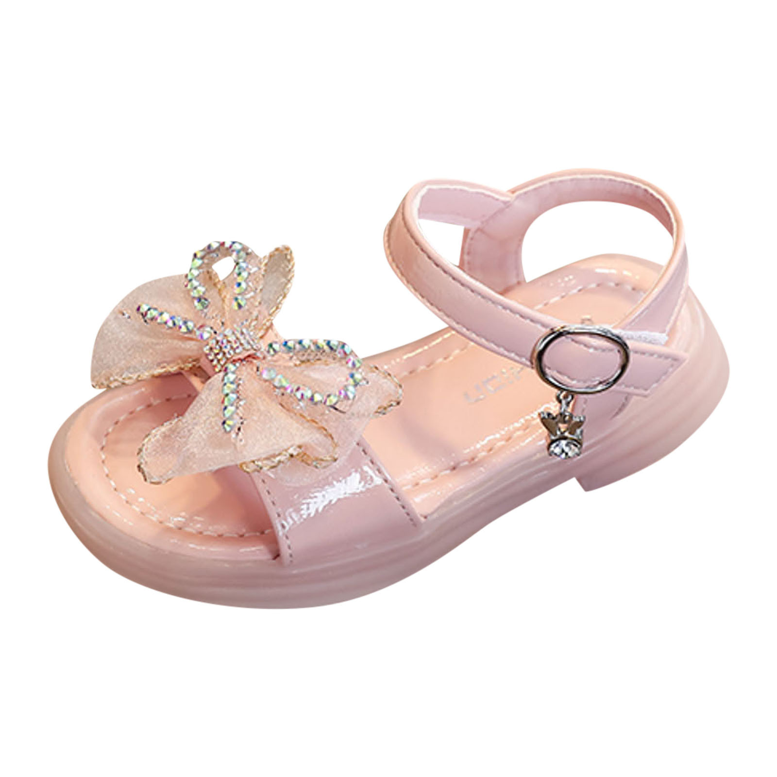 Ierhent Little Girl Sandals Girls Jelly Sandals Rubber Sole Closed Toe Princess Flat Summer