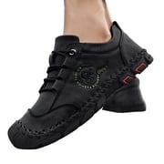 Ierhent Men’S Shoes Men’s Canvas Walking Shoes Lace-up Fashion Sneakers Casual Black,45