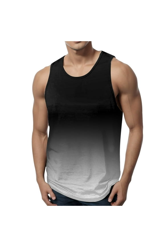 Men Tank Undershirts Mens Pro Cotton Pro Stretch Tank Tops A Shirts Black,M