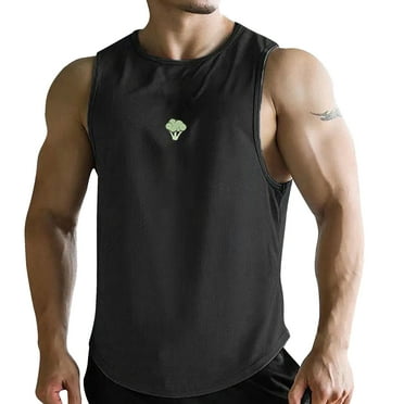 Ierhent Men Workout Tank Tops Men's Sleeveless Workout Swim Shirt Quick Dry Running Gym Muscle Beach Tank Top(Black,3XL)