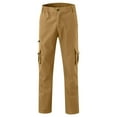 thumbnail image 1 of Ierhent Men's Cargo Pants Men's Straight Fit Stretch Twill Pants(Khaki,3XL), 1 of 4