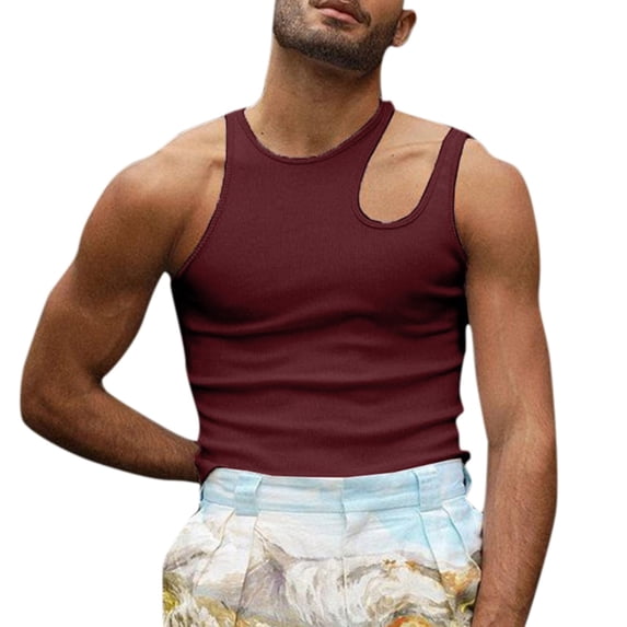 Ierhent Men's Undershirts Men's A-Shirts Tight Fit Tank Tops Cotton Spandex Undershirts ,S